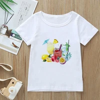 high quality kids streetwear cool breathable toddler boy girl 2022 tshirt aesthetic juice print korean children clothes oversize