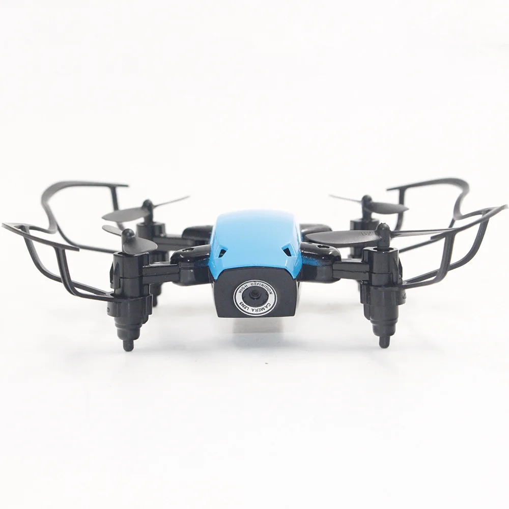 Blue with camera S9 S9HW мини-Дрон с камерой HD S9 без камеры складной Радиоуправляемый квадрокоптер высота удержания вертолет WiFi FPV микро сумка Дрон - Цвет: Blue with camera