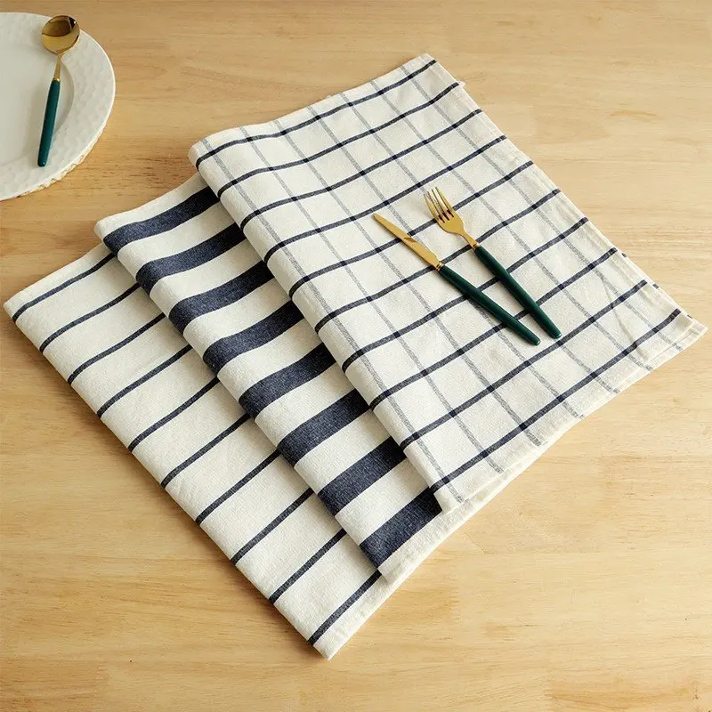 

40*60cm Classic Mediterranean Style Table Napkins Dinner Mat Cotton Napkin Wedding Dessert Tea Towel Kitchen Dishcloth Placemats