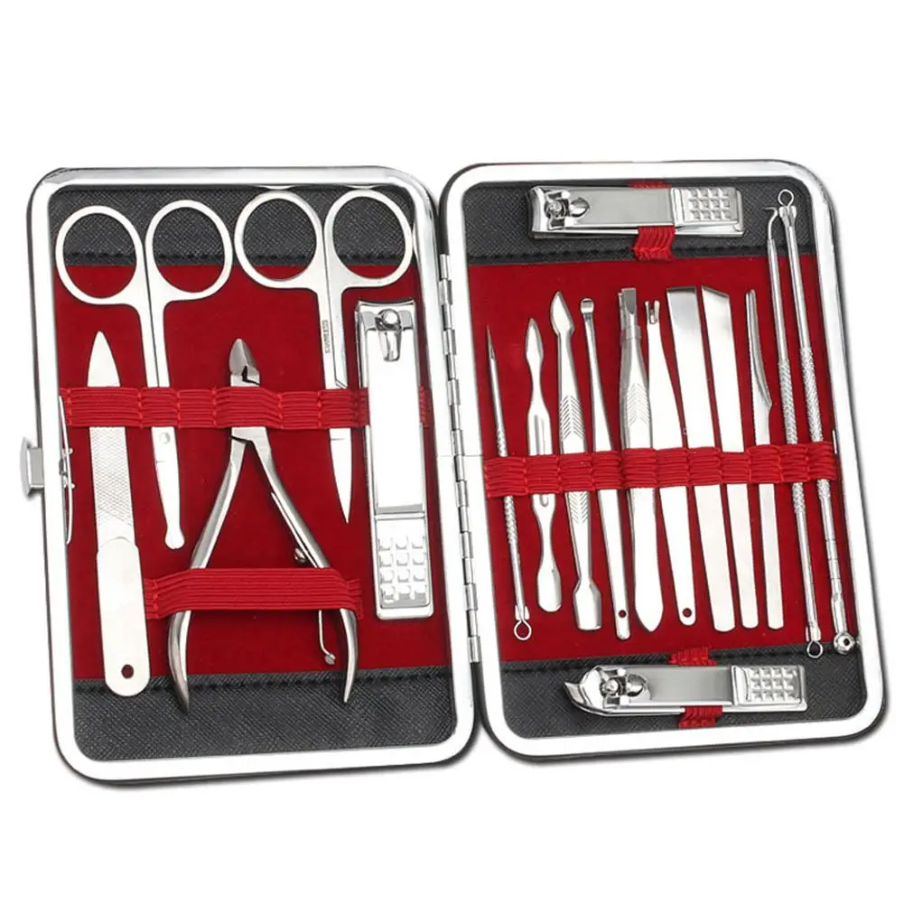 18 шт. инструменты для ногтей из углеродистой стали набор клипер маникюрный