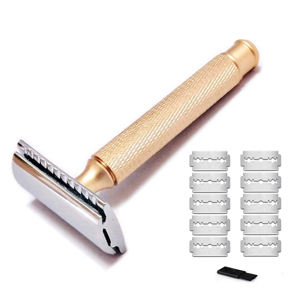 

Металлическая Безопасная бритва egod для мужчин и женщин, для удаления волос, ручная Безопасная бритва с двойным лезвием, подходит для всех бр...