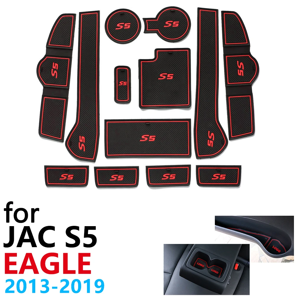 

Anti-Slip Rubber Cup Cushion Door Groove Mat for JAC S5 Eagle Refine 2013~2019 Accessories Car Stickers mat for phone 2015 2018