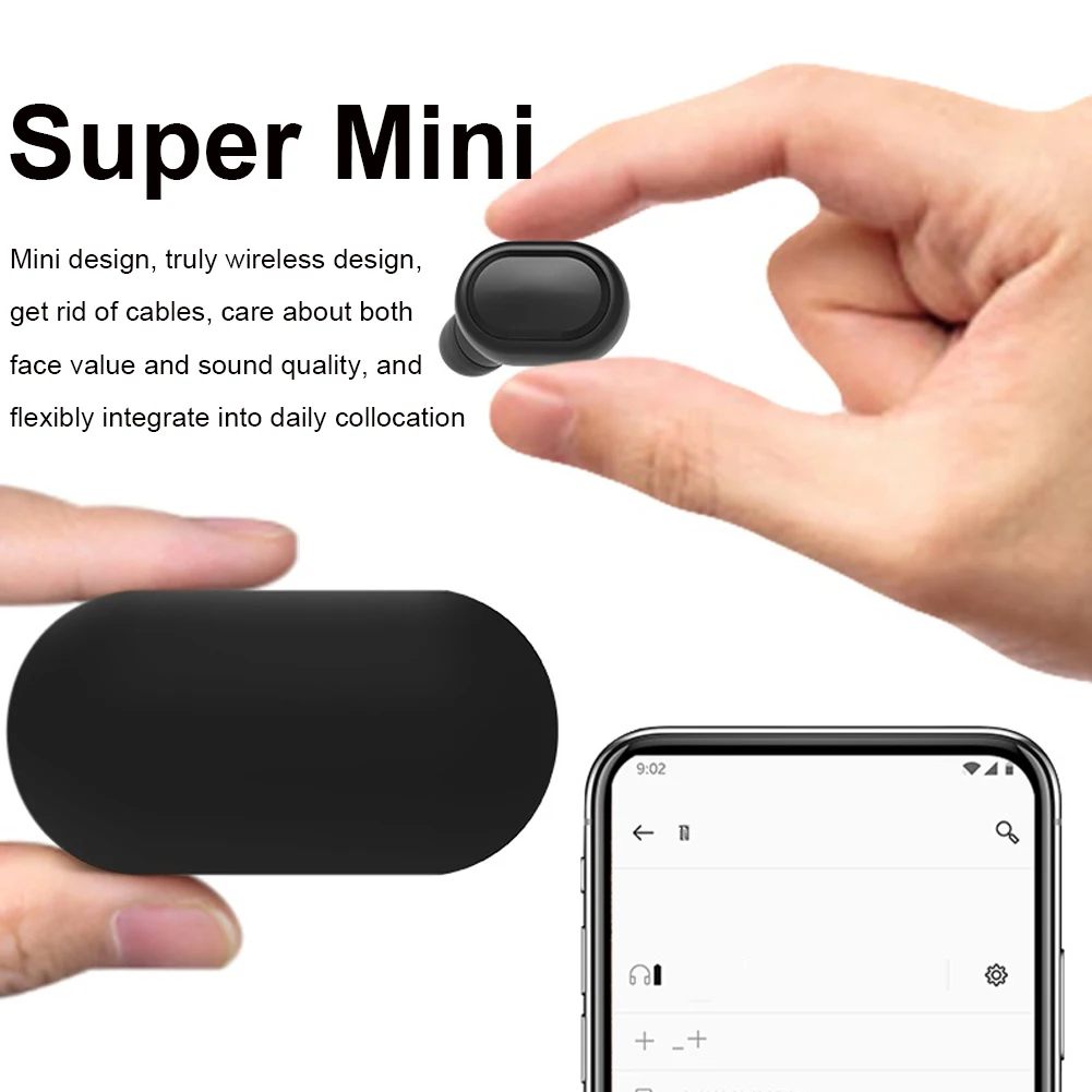 

For A6s TWS M1 Wireless Bluetooth Earset 5.0 In-Ear With Microphone Comfortable 12 Hours Long Battery Working Time ABS Material