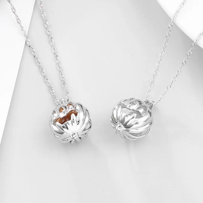 Женское ожерелье с подвеской в виде тыквы на Хэллоуин подвижная клетка круглыми