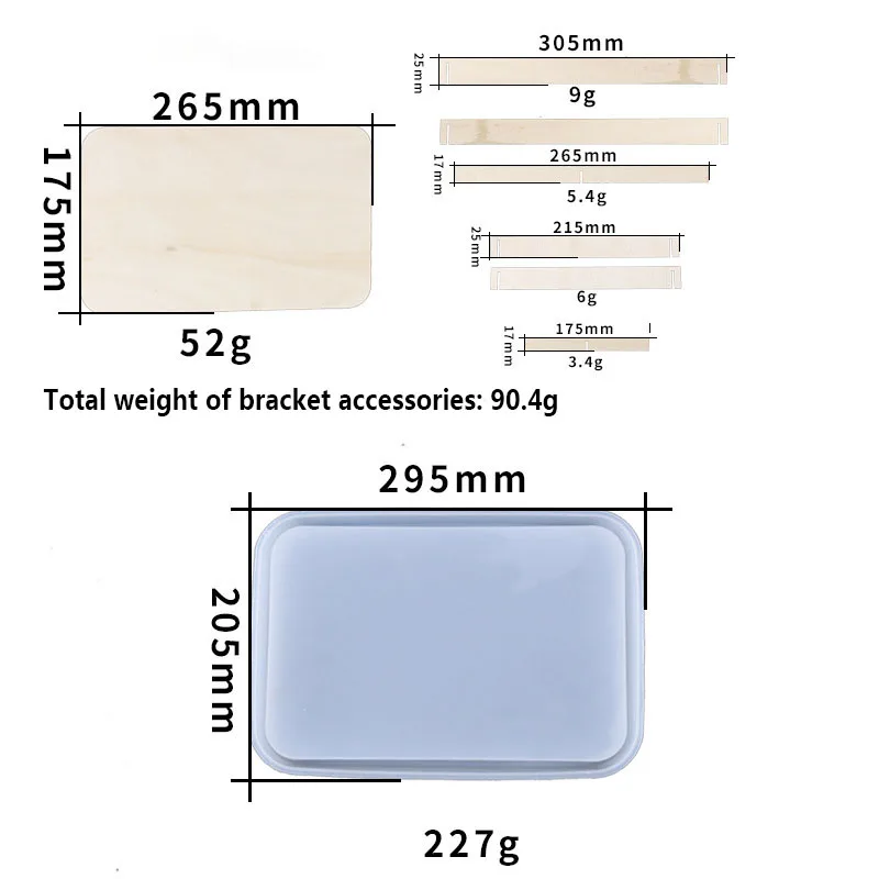 Square Tray Plate Silicone Mold Jewelry Holder Decorative Tray Wooden Bottom Bracket Tray Silicone Mold Creative Production