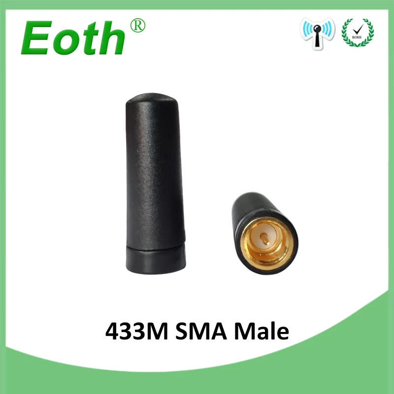 EOTH 10pcs 433mhz antenna 2~3dbi sma male lora antene pbx iot module lorawan signal receiver antena high gain