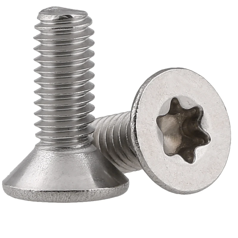 

304 A2 stainless steel M2 M2.5 M3 M4 M5 M6 M8 GB2673 Six-Lobe Torx Head Flat Countersunk Screw Six Lobe Bolt