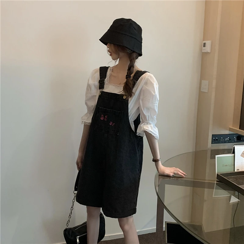 Женские джинсовые комбинезоны без рукавов свободные винтажные повседневные