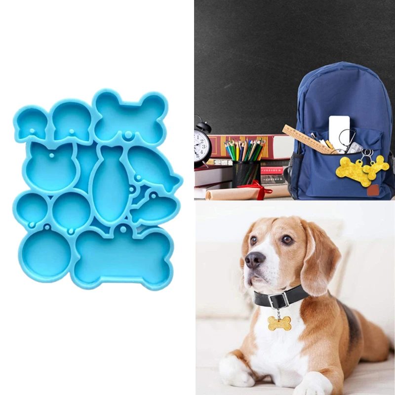 

Cats Fishes Bones Combination Keychain Pendant Epoxy Resin Mold Jewelry Necklace Silicone Mould DIY Crafts Decorations