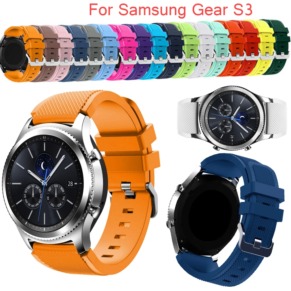 22 мм ремешок для умных часов мягкий силиконовый сменный Samsung Galaxy Watch 46 Gear S3 Frontier /