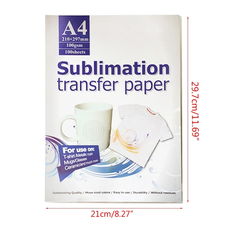 

A4 Sublimation Paper 100 Sheets for DIY Unique Christmas Gifts Compatible with Inkjet Printer