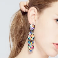 street shot jewelry fashion versatile bohemian earrings alloy inlaid with artificial gem long earrings