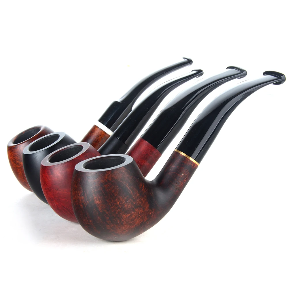 Бриар трубы табака курительная труба гладкая отделка 9 мм фильтр изогнутая форма