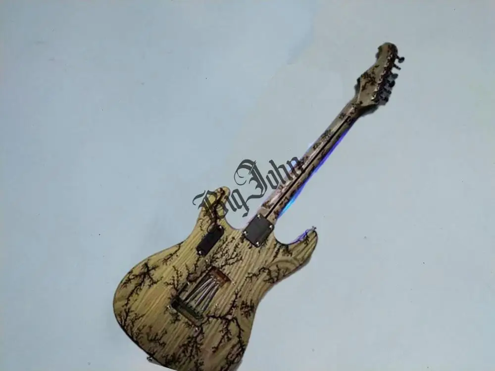 Электрическая гитара с резьбой в виде тела ясеня фингерборд из розового дерева