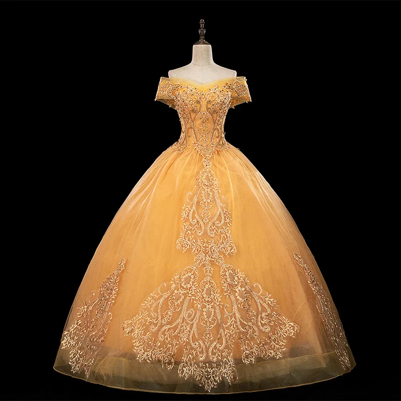 Party Prom Dress 2021 Gryffon Elegant Boat Neck Luxury Lace Ball Gown Vintage Quinceanera Dresses Cuatom Size | Свадьбы и торжества