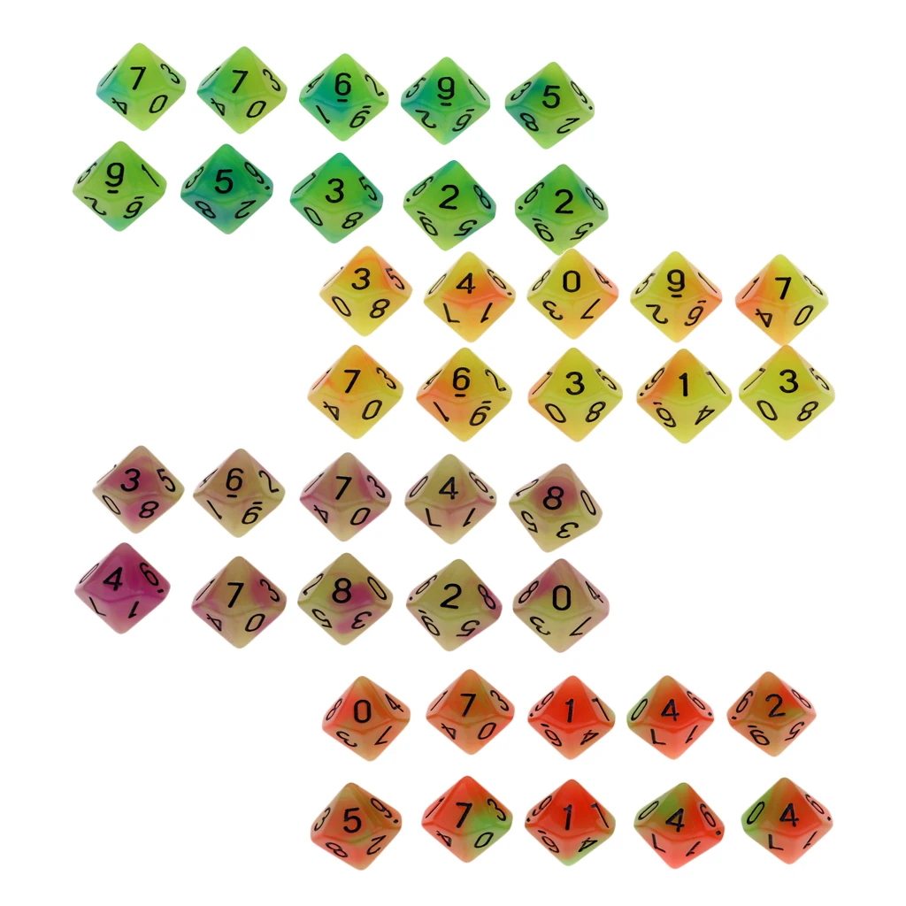Настольная игра 10 шт. подземелья драконы кости D10 D & светящиеся 1 6 см Мульти набор