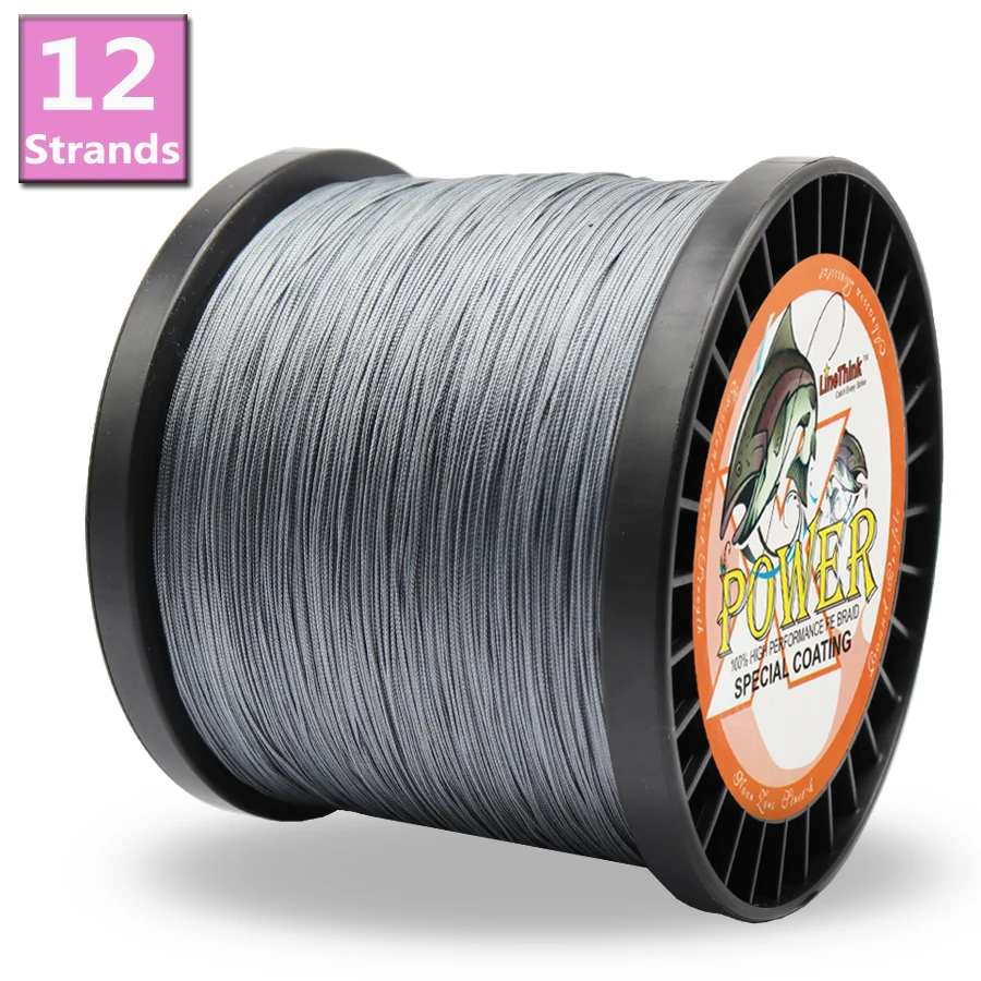 Мощность плетеная рыболовная леска из ПЭ 12 нитей 1000 м 8 цветов супер прочная