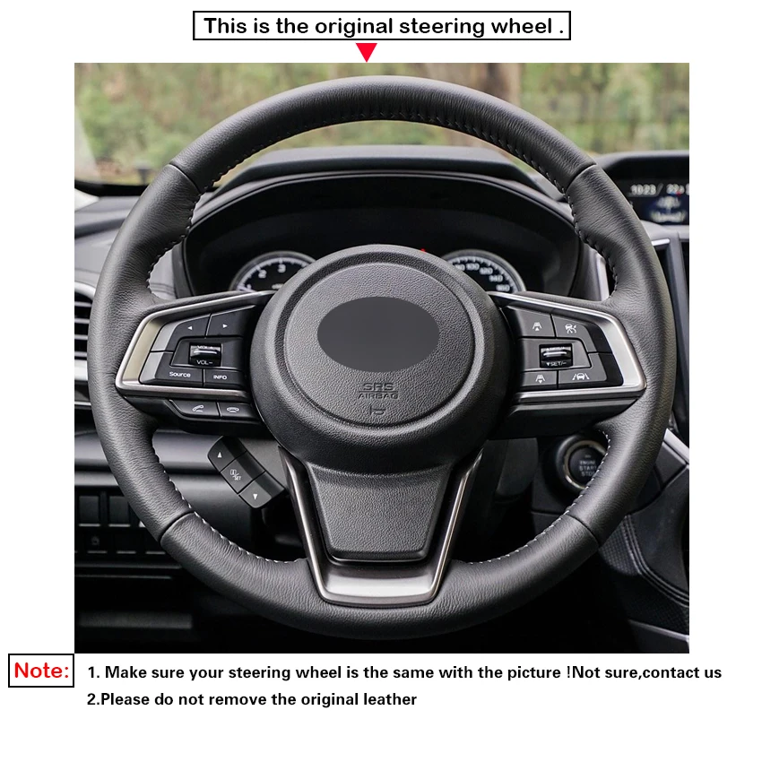 LQTENLEO черный чехол рулевого колеса автомобиля из натуральной кожи для Subaru Forester