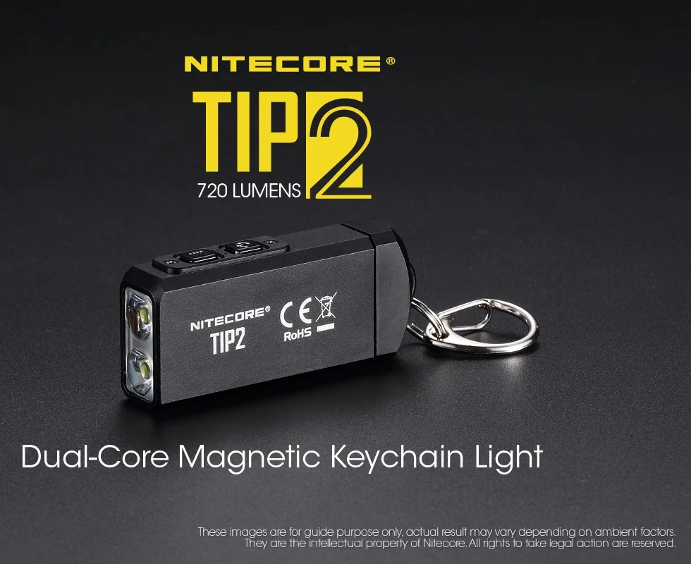 100% оригинальная мини светильник NITECORE TIP2 CREE XP G3 S3 720 люмен USB Перезаряжаемые брелок