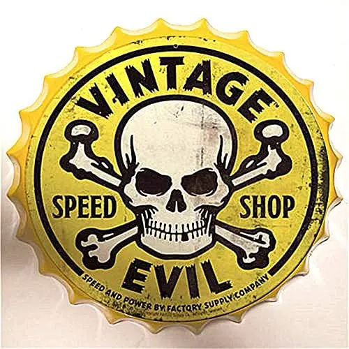 

Retro Sign Vintage Speed Shop Bottle Caps Retro Metal Tin Sign Diameter Home Decor Bar Plaque Lounge Man Cave Garage
