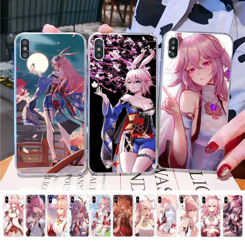 

MaiYaCa Genshin Impact Yae Miko Phone Case for iPhone 11 12 13 mini pro XS MAX 8 7 6 6S Plus X 5S SE 2020 XR case
