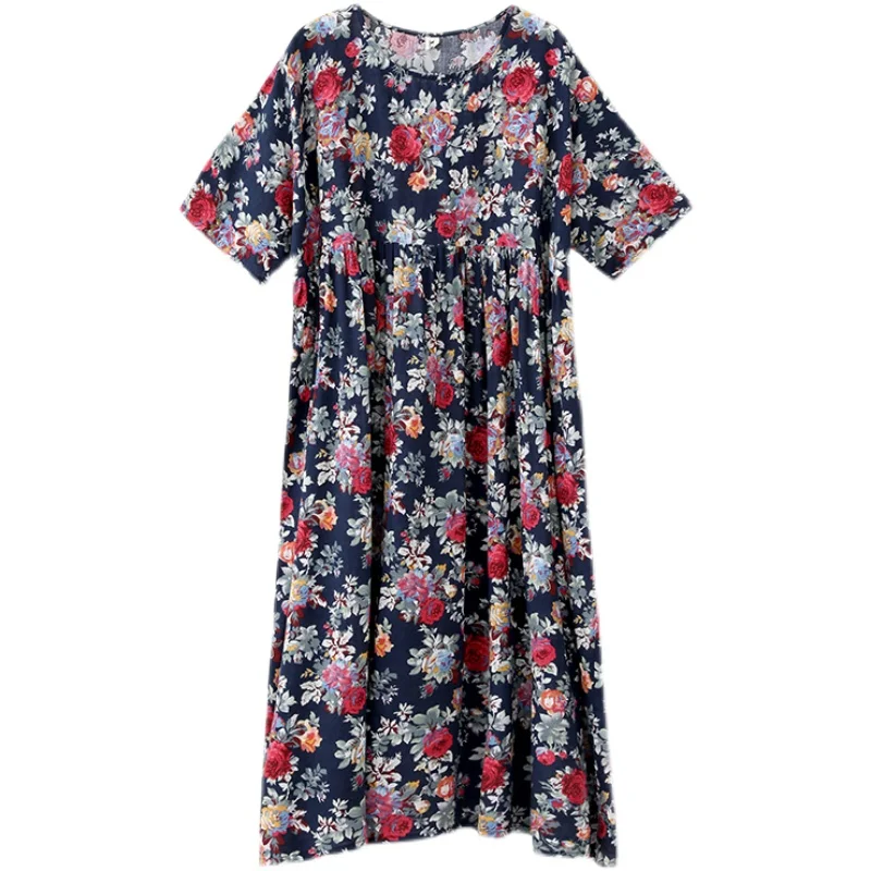 

COIGARSAM Short Sleeve Women Long dress Summer Loose Dresses Design And Color 3092
