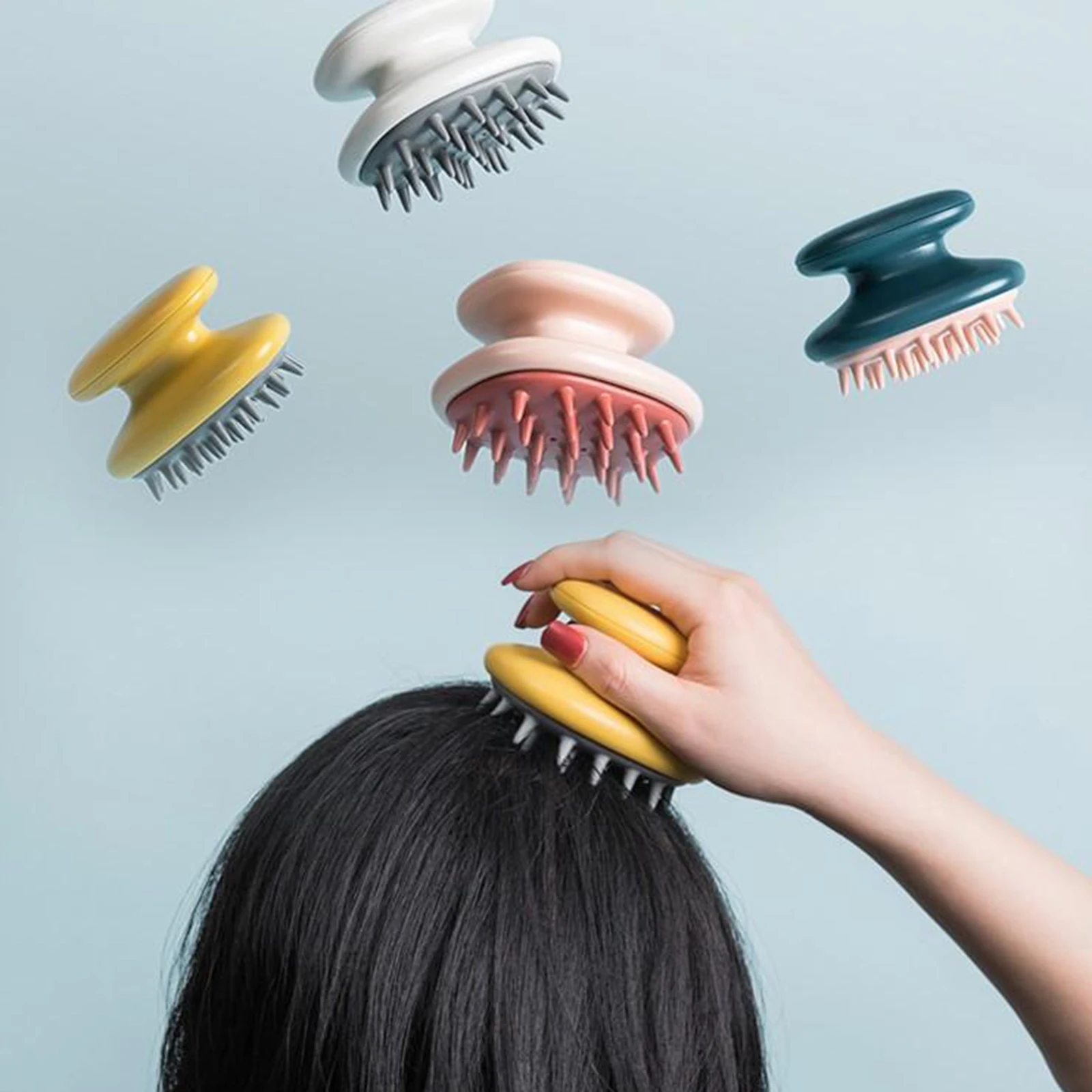 

Handheld Rubber Hair Scalp Washing Massager Brush Mini Comb Head Scrubber