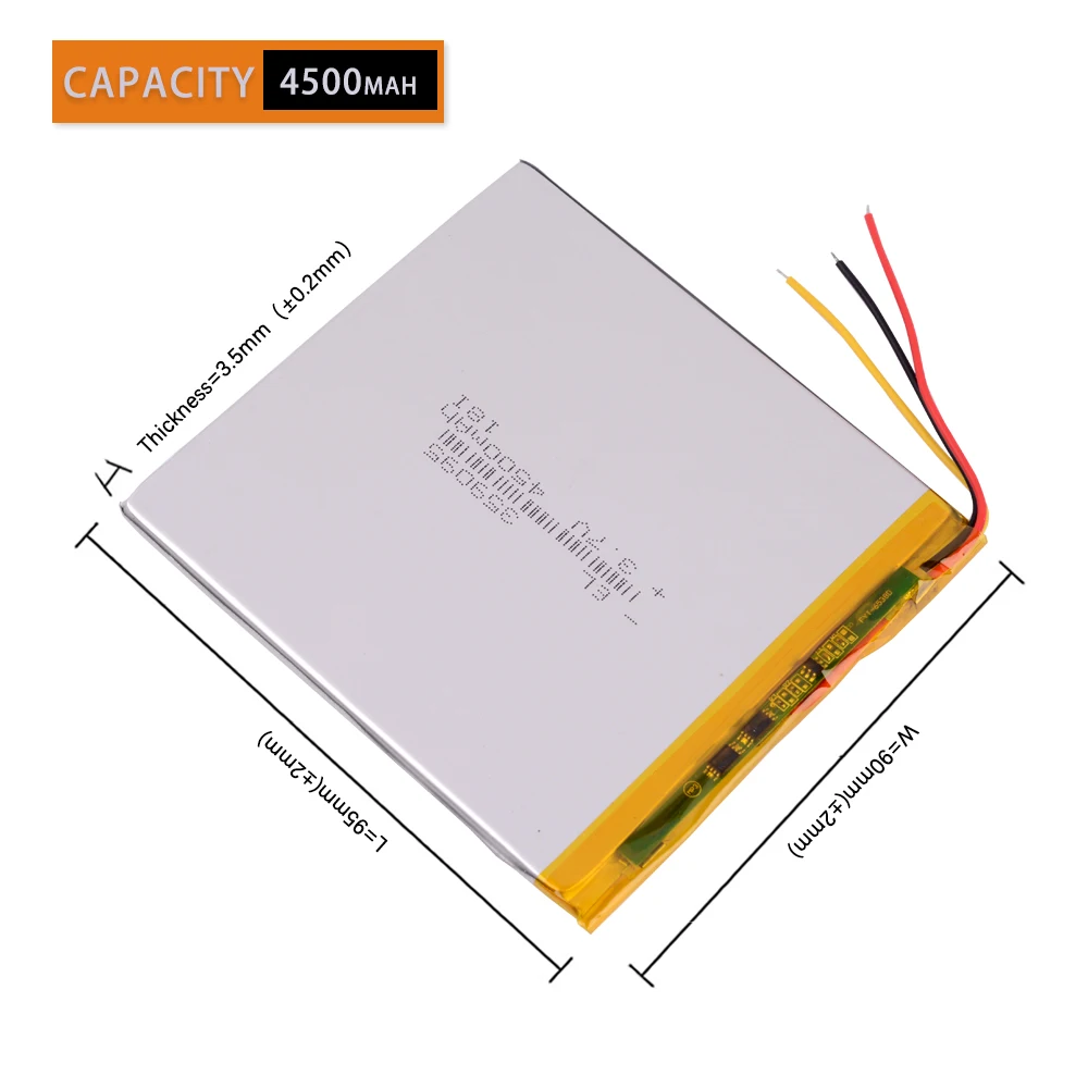 3 линии 3,7 V 4500mah планшетный аккумулятор gm литий-полимерный аккумулятор 359095 литий-ионный аккумулятор для MP3 MP4