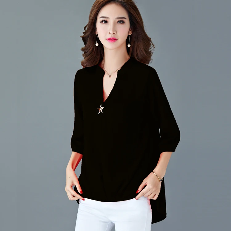 Женская блузка большого размера 5XL новинка 2020 летние короткие рубашки с v