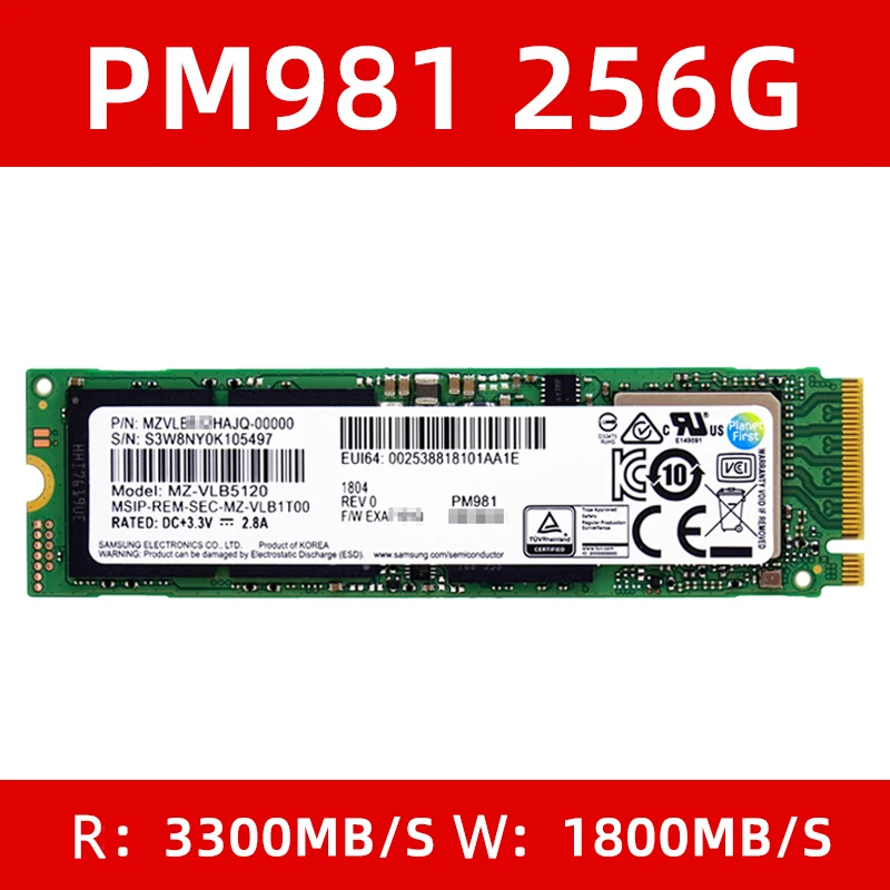 Твердотельный накопитель SAMSUNG M.2 PM981 SSD на 256 Гб 512 твердотельный жесткий диск M2 NVMe