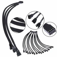 4pin pwm fan cable cooling 1 to 3 ways splitter sleeved extension braided cable
