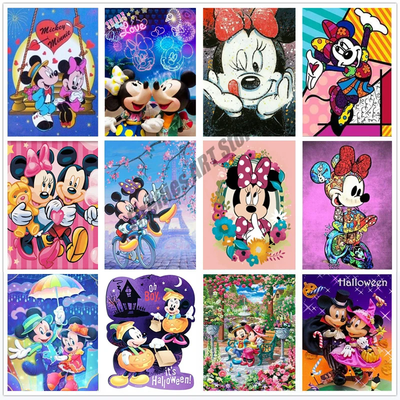 Disney 5D Diy алмазная живопись с Микки Маусом Мышь и Минни Маус пара Алмазная вышивка