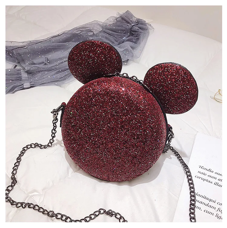 Disney Микки Маус женские модные сумочки на плечо милые Мультяшные женские маленькая круглая сумка мессенджер женская сумка для хранения