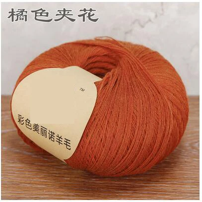 orange camou 50 г/лот итальянская мериносовая шерсть пряжа ручной трикотаж пряжа детский кашемир 48S камвольная пряжа кашемир-тип Натуральная шерсть, пряжа - Цвет: orange camou
