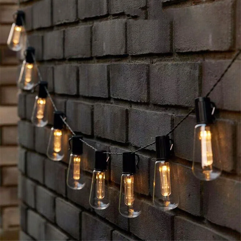 

New LED Solar Edison Light Bulb String Light Retro Nostalgic Long Light Bulb Courtyard Garden Outdoor Decoration Small Lantern