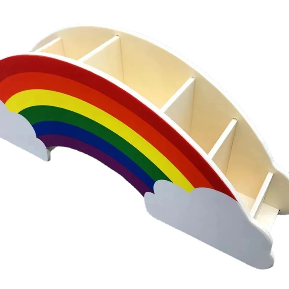 

Wooden Pen Holder Creative Rainbow Desktop Stationary Organizer Multifunctional Make up Brush Pencil Holder for Office