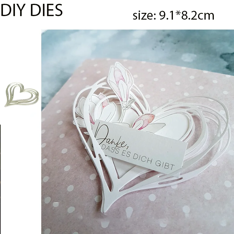 Трафарет для резки металла и набор прозрачных штампов трафарет в форме сердца на