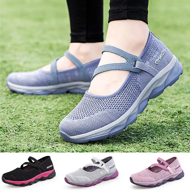 

Big Size Light Weight Slip-ons Running Sneakers Woman Sport Shoes for Women 2020 Female Sports Shoes Women Gray Loafers GMB-2327