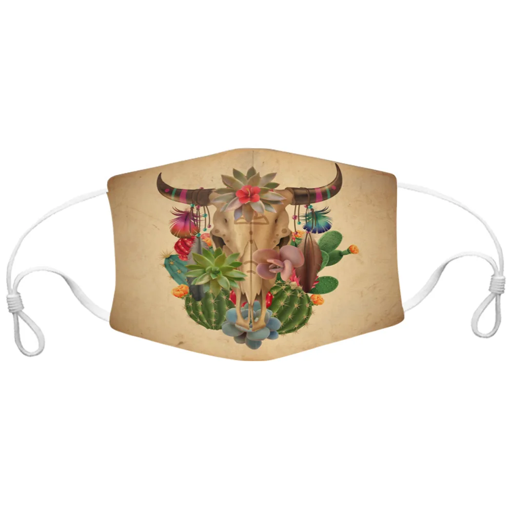Летние кактус корова череп ретро модные индивидуальные маски унисекс
