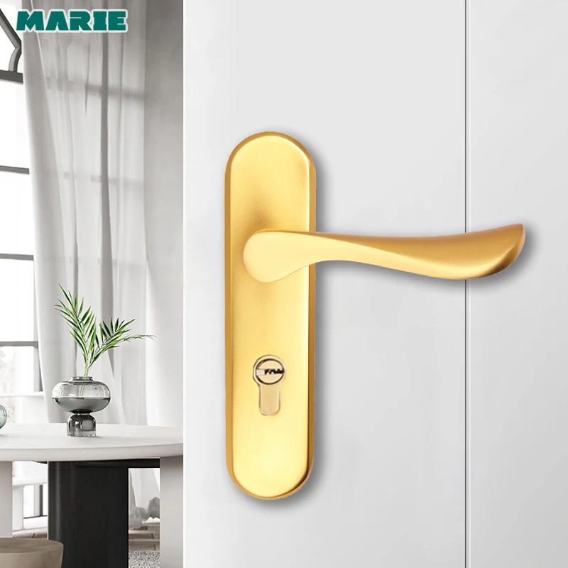 Прочный алюминиевый замок золотого цвета ручка дверного замка цилиндр передняя