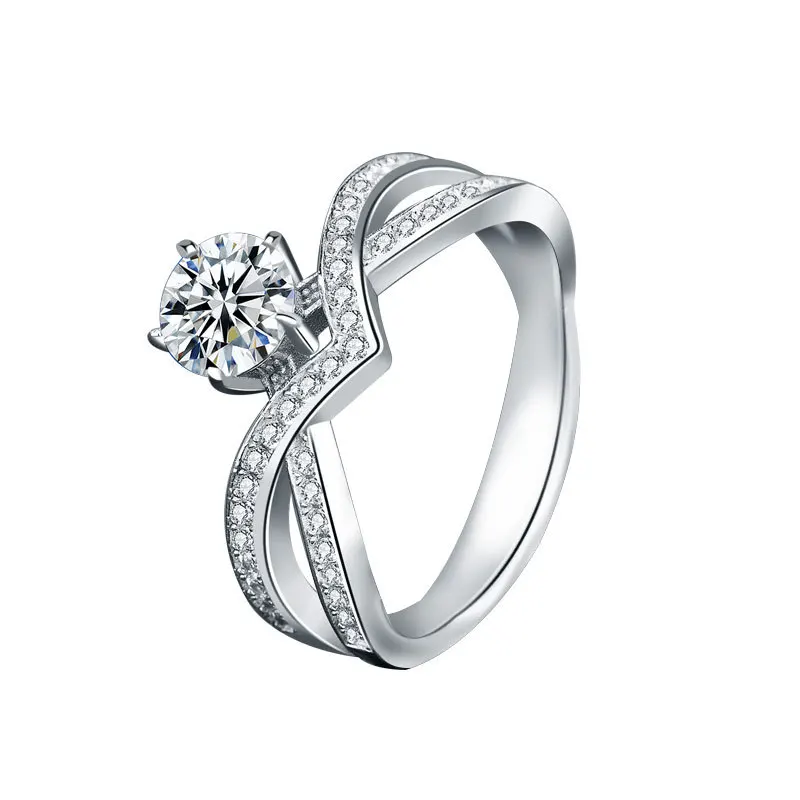 

Women's 1ct 2ct 3ct D color wedding and engagement anniversary Moissanite ring free shipping