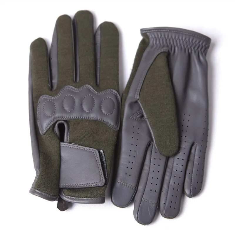 Free-shipping genuine sheepskin palm protecting Pilot flame retardant cloth leather breathable screen touching gloves