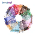 100 шт.компл. подарочные мешочки из органзы с изображением луны и звезд, свадебная сумка для конфет вечерние украшения 7x9 см x 9 см x 12 см сетчатые мешки для хранения ювелирных изделий упаковывая мешок