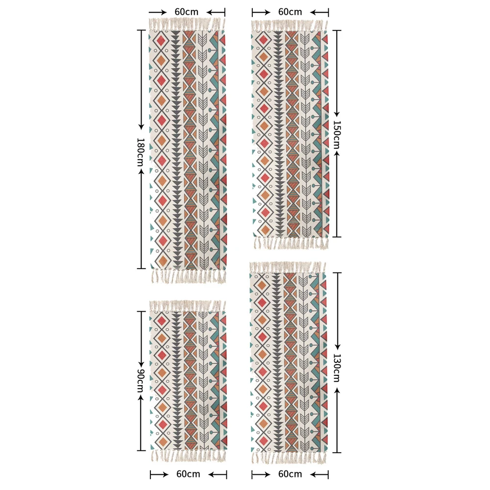 

Retro Carpet for Living Room Geometric Cotton Linen Tassels Carpets for Bedroom Kids Room Play Tents Rugs Home Decor Tapestry