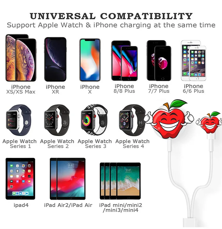 2 в 1 Беспроводное зарядное устройство магнитный для Apple Watch Series 4 3 2 1 iPhone X XS Max 7 8 Plus Портативный USB кабель для быстрой зарядки