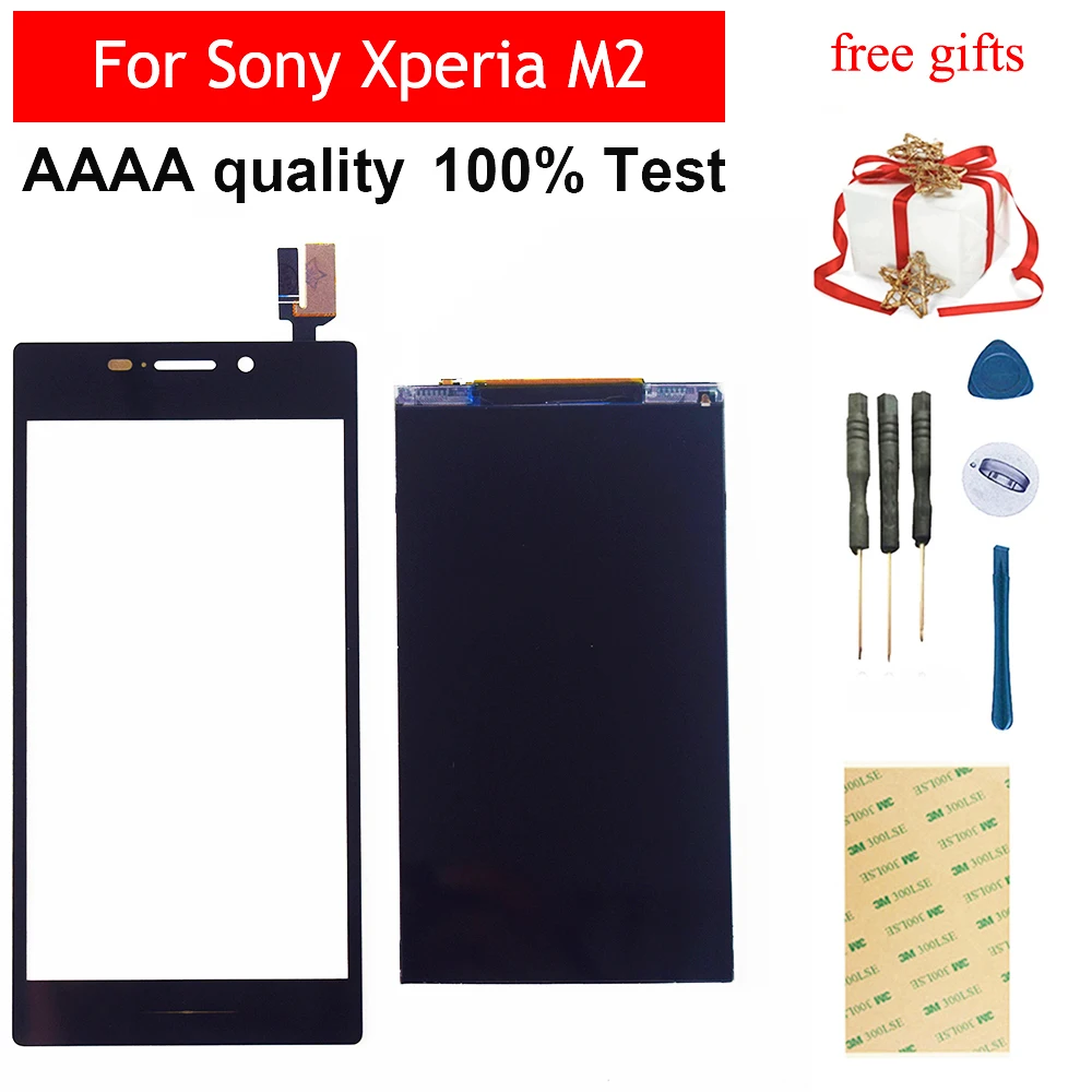 Черный/белый для sony Xperia M2 S50H D2302 D2303 D2305 D2306 сенсорный экран дигитайзер стекло сенсор+ ЖК-дисплей панель монитор