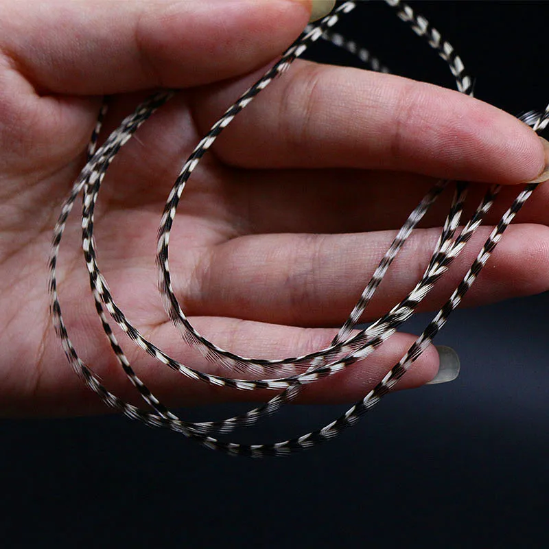 Grade A 20feathers Whiting black&white grizzly fly tying rooster saddle feather 6-9''Long 14#16#18# dry fly tying saddle hackle