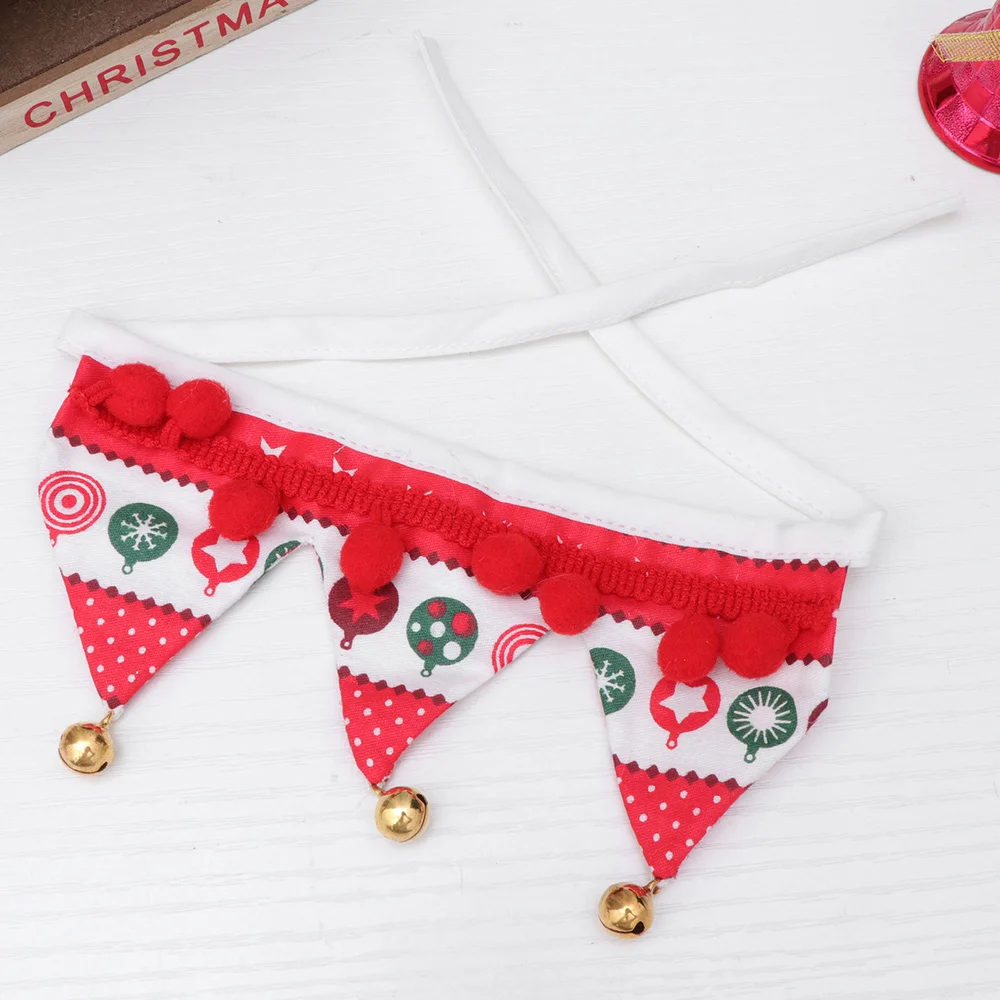 

Christmas Themed Pet Scarf Jingling Bell Neckerchief Cat Puppy Triangle Neck Scarf Pet Costume Accessories (Christmas Bells XS,