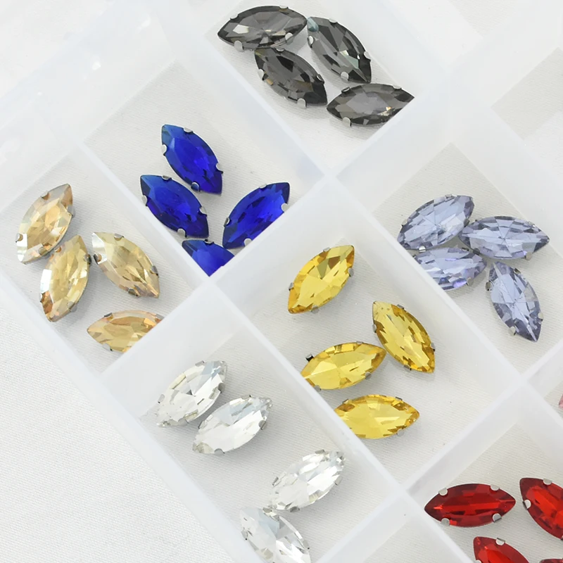 50 шт./лот стеклянные стразы конский глаз в форме листа/каплевидной формы