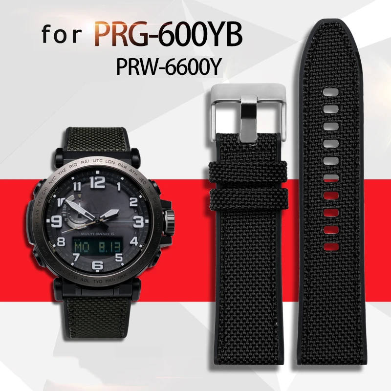 Нейлон силиконовый ремешок для часов для PRW-6600Y PRW-50Y PRW-650 ремешки водонепроницаемый спортивный ремешок